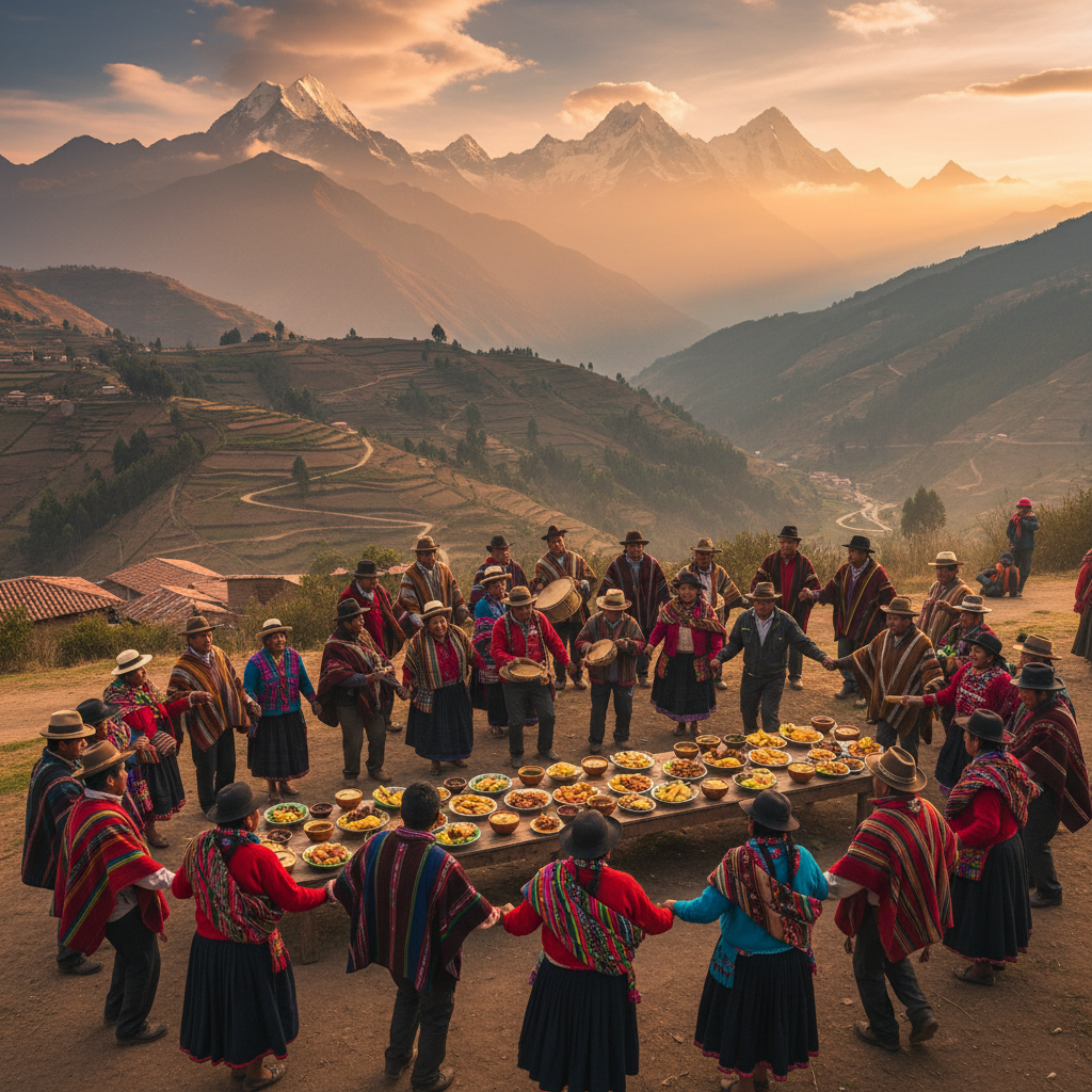 Ecuador diverse people social gathering Andes connection