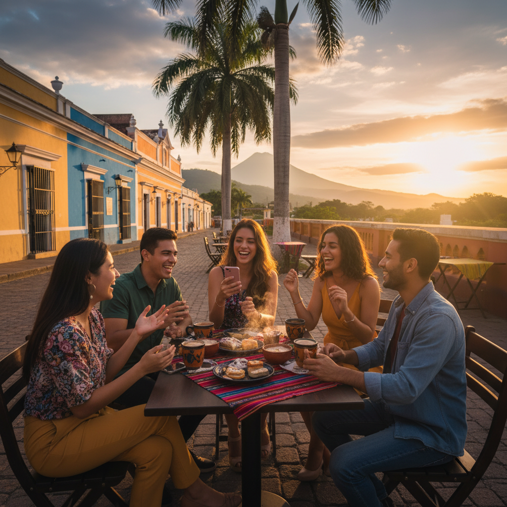 San Salvador Zona Rosa rooftop bar nightlife lights