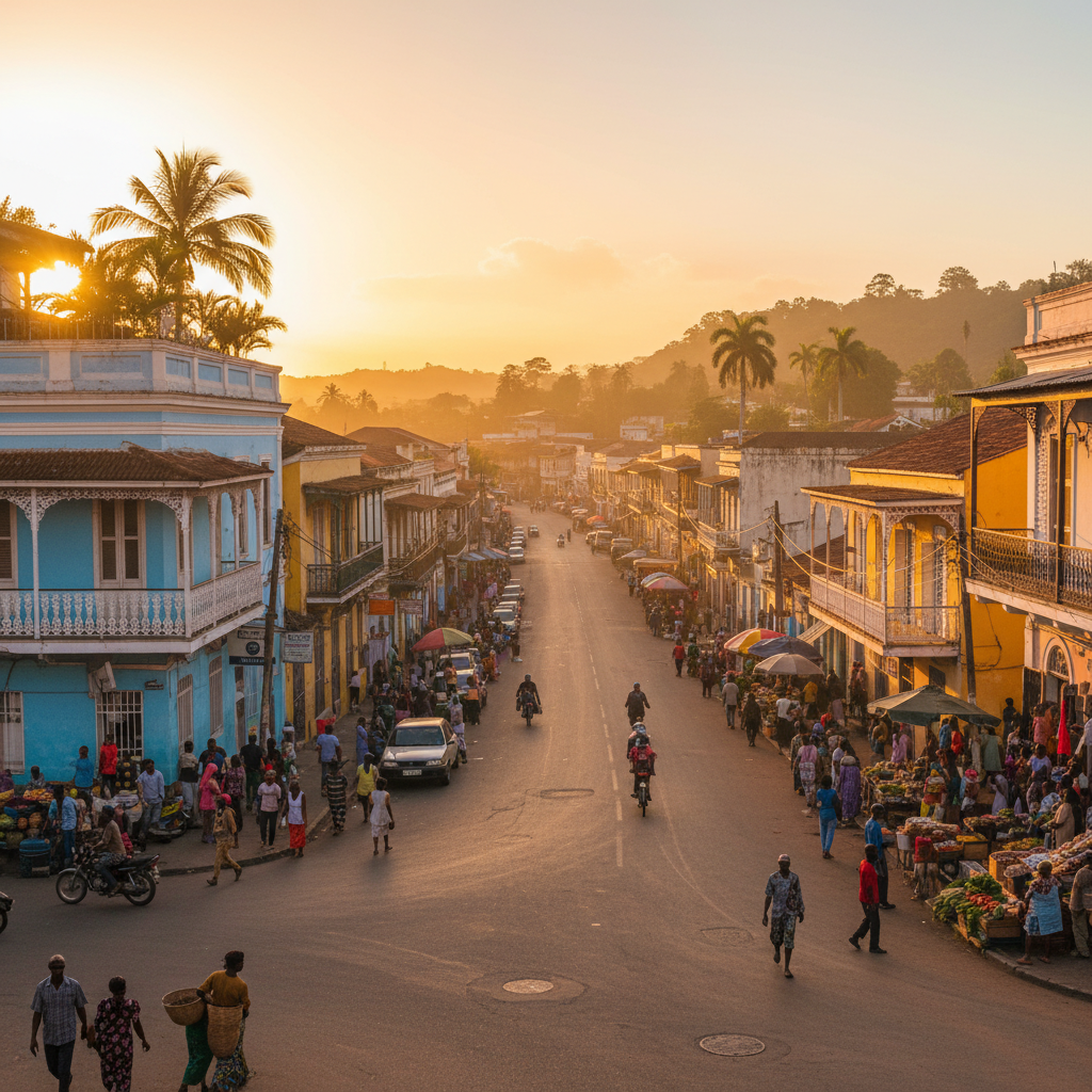 street scene in Malabo Equatorial Guinea horizontal