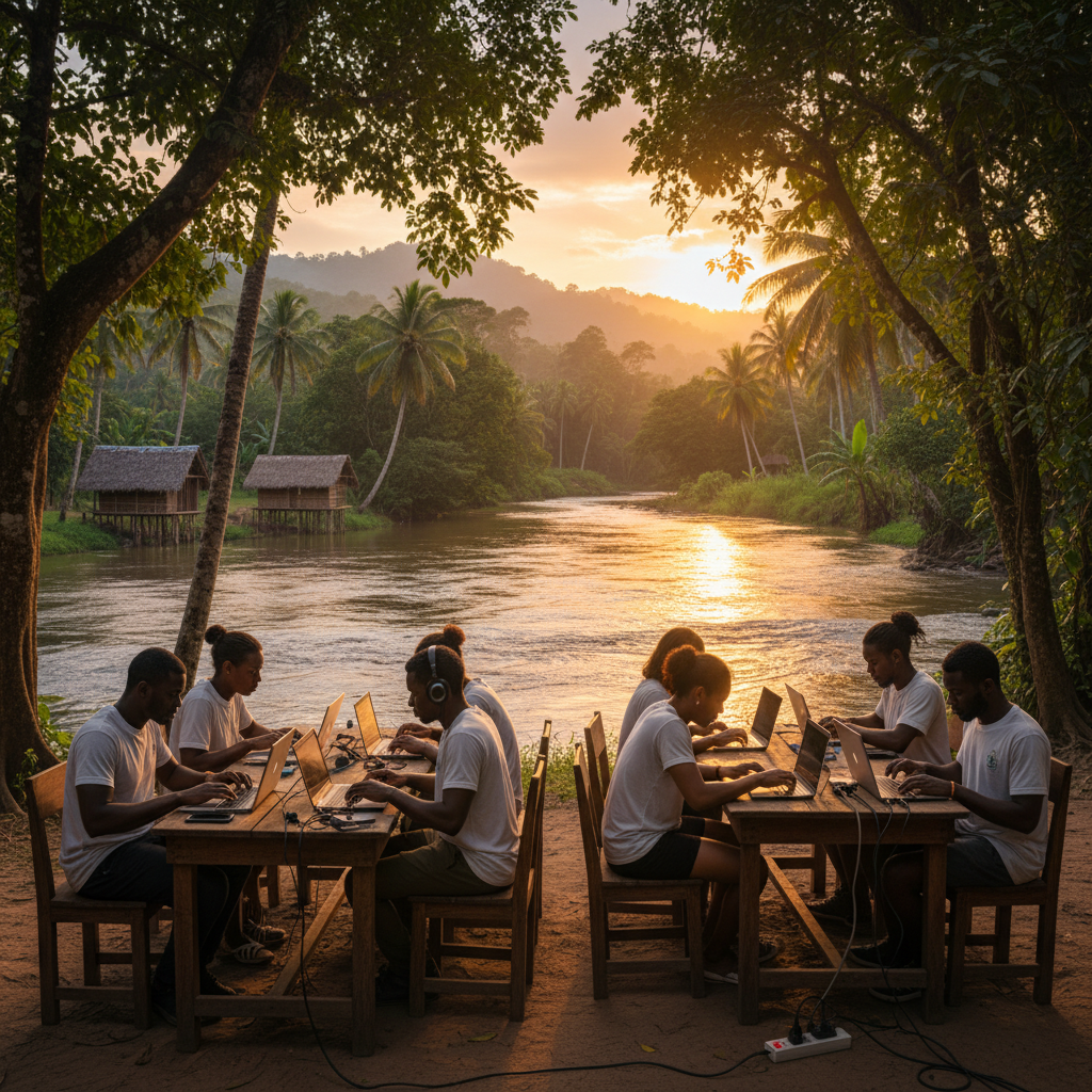 people working on computers Equatorial Guinea horizontal