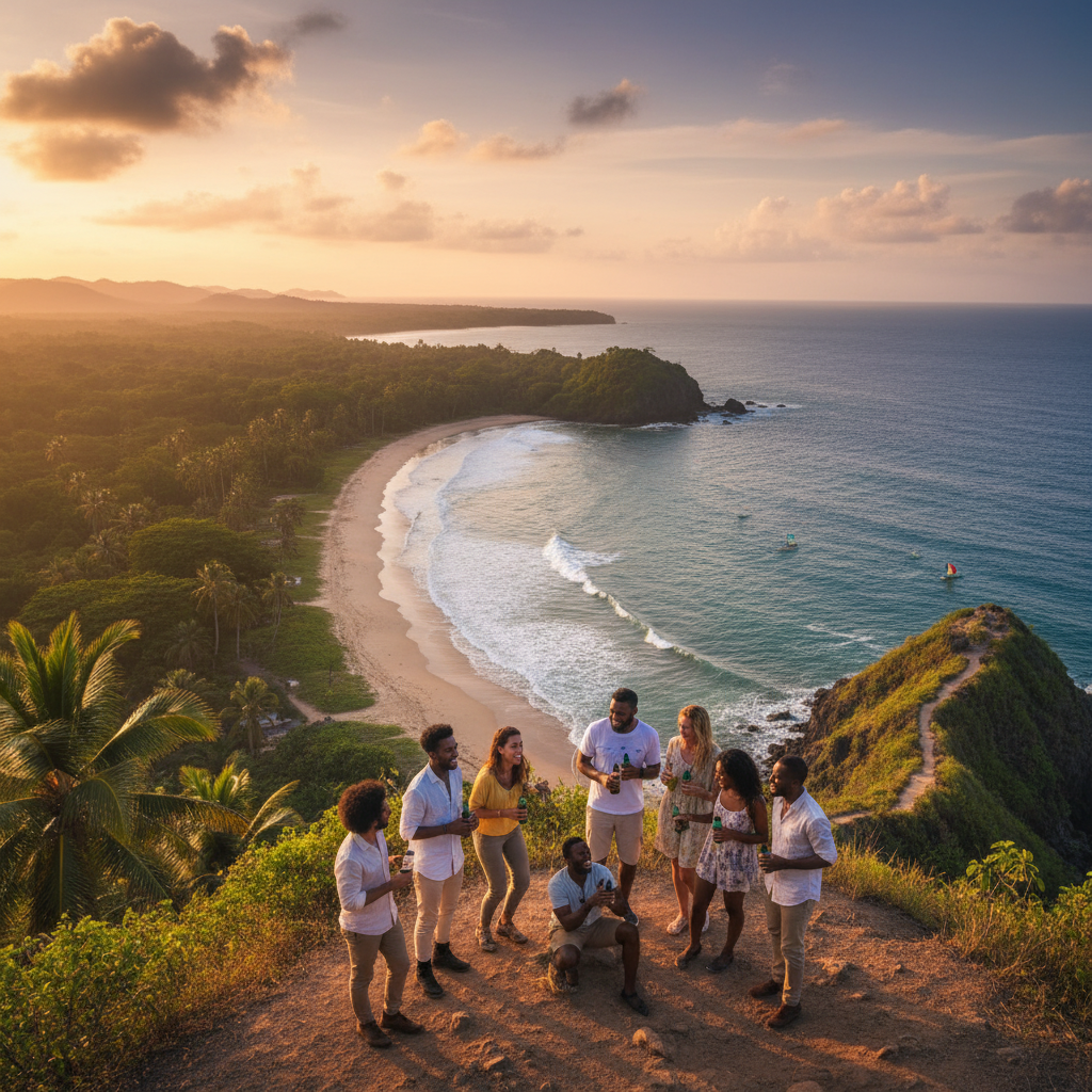 group of friends gathering Equatorial Guinea horizontal
