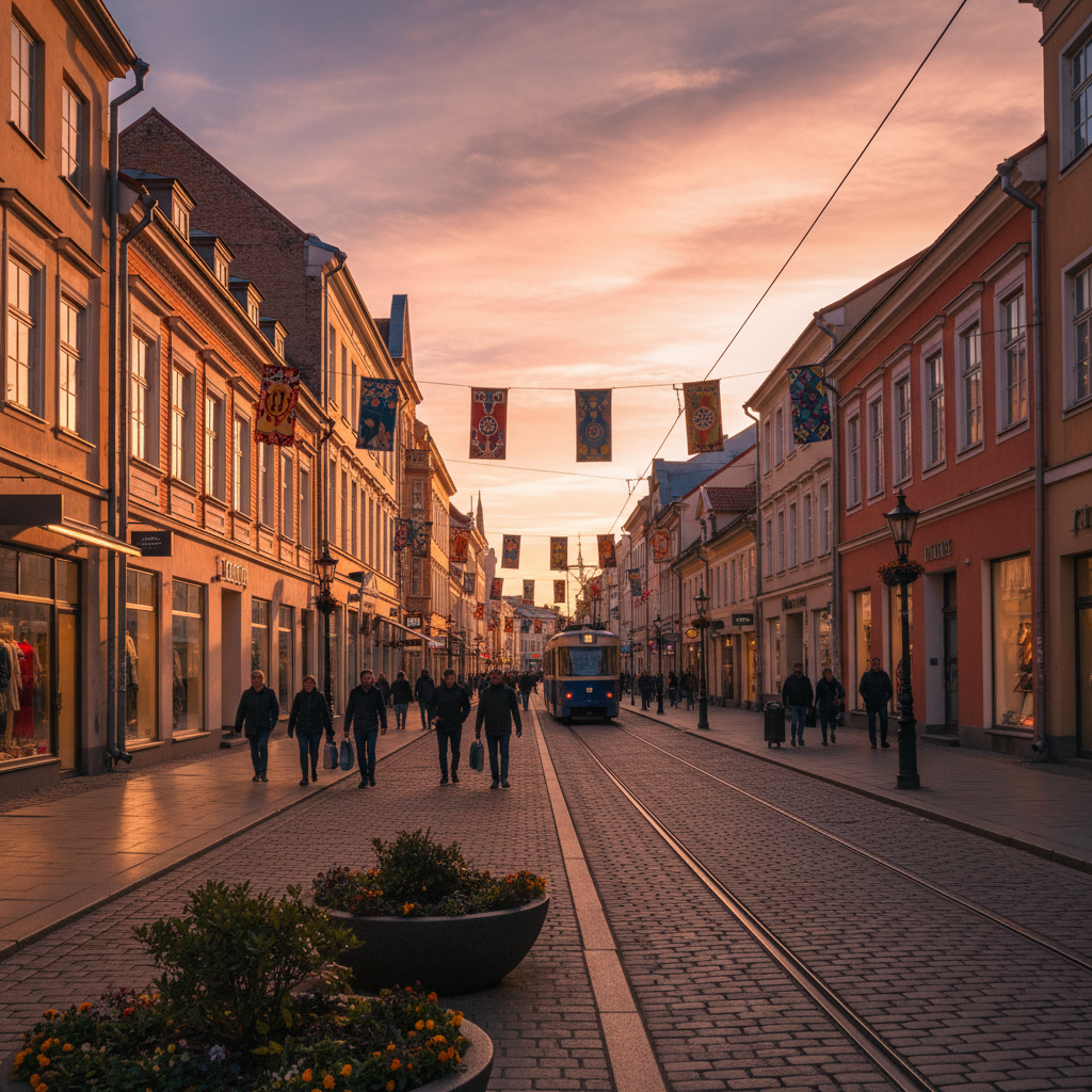 Estonia shopping street urban horizontal