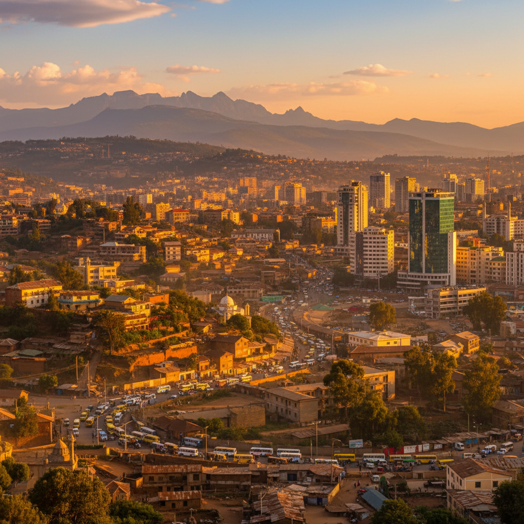 Ethiopia vibrant cityscape overview horizontal