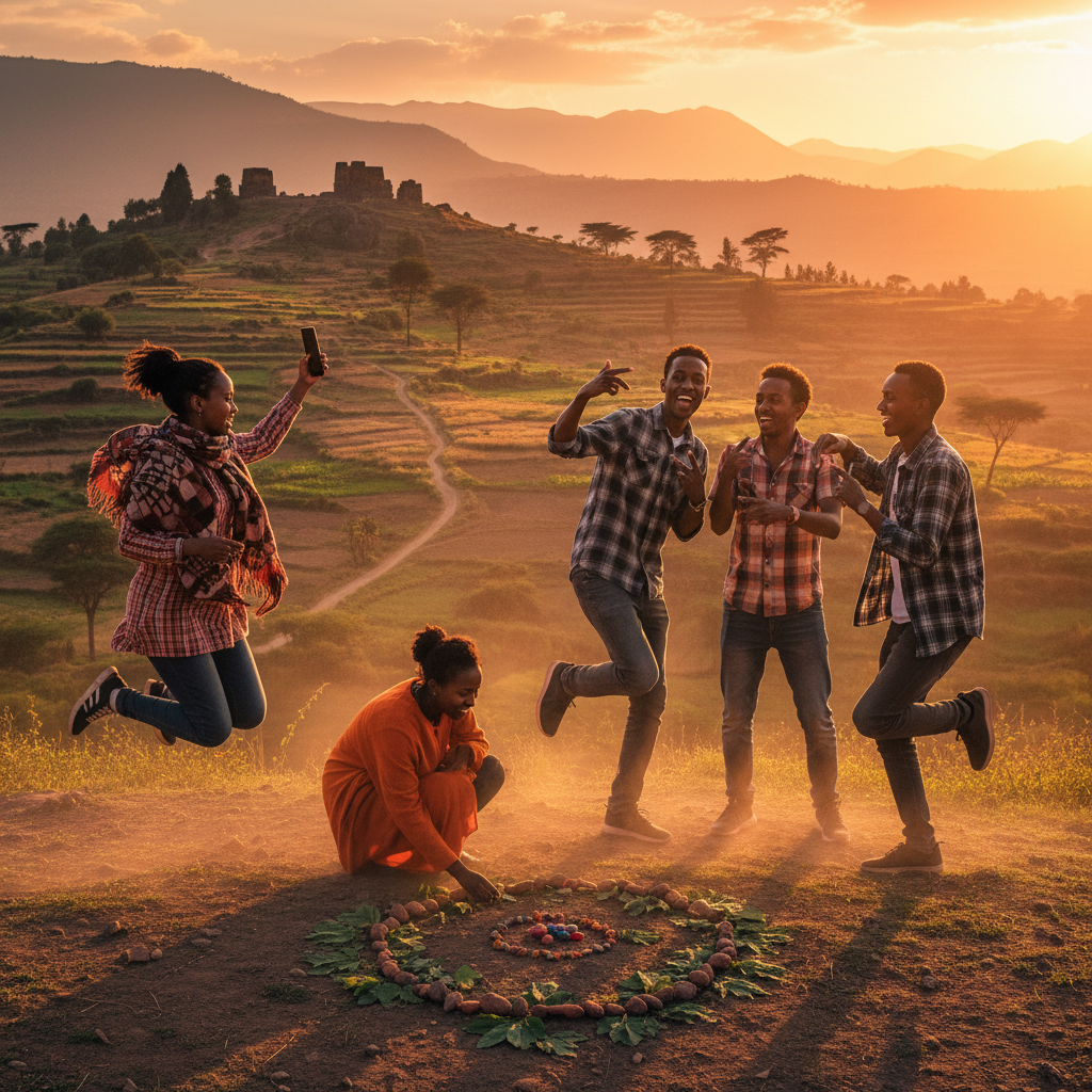 Ethiopia youth participating in social media trends horizontal