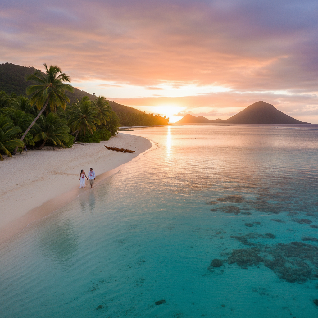 Yasawa Islands white sand beach crystal clear water romantic