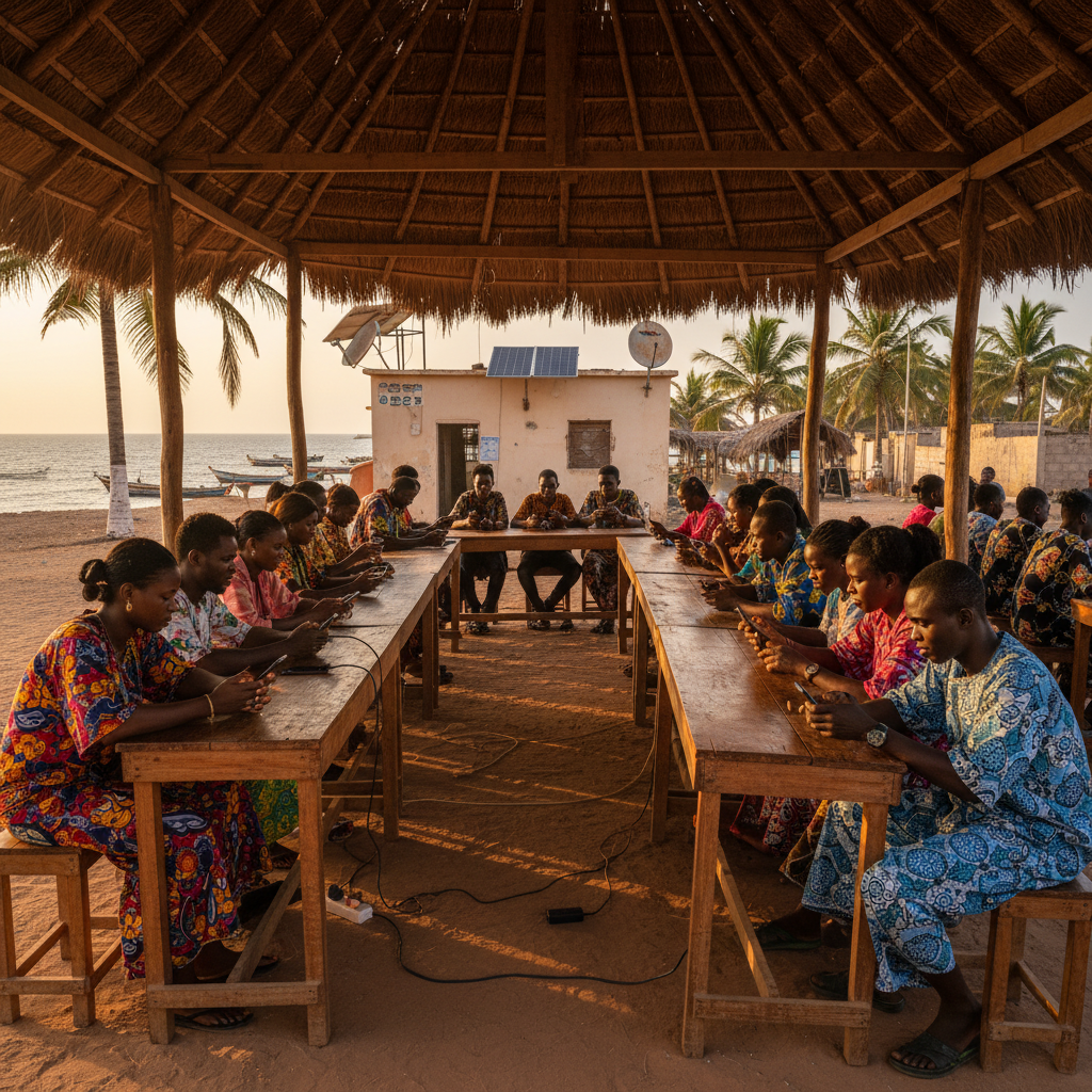 West Africa smartphone social media cafe young people