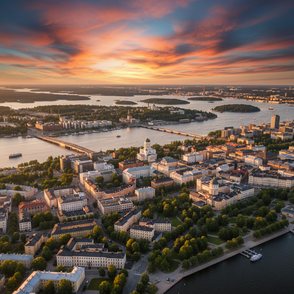 Finland cityscape overview horizontal