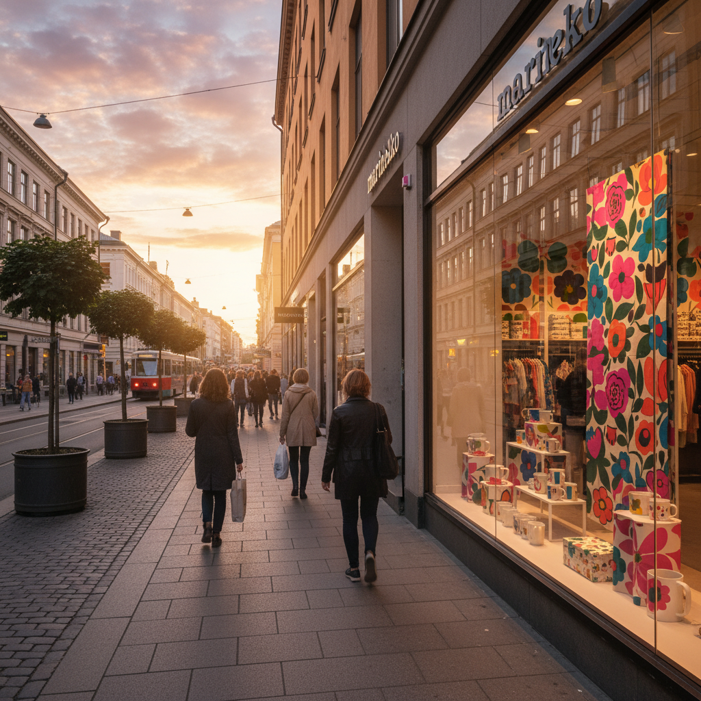 Helsinki Design District Marimekko store Finnish design shopping