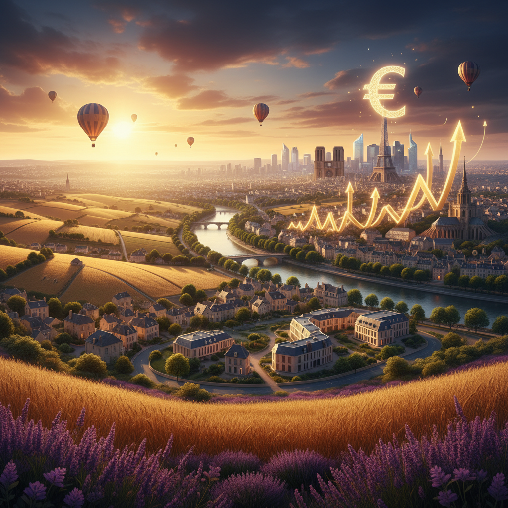 Business people networking in a French office, horizontal