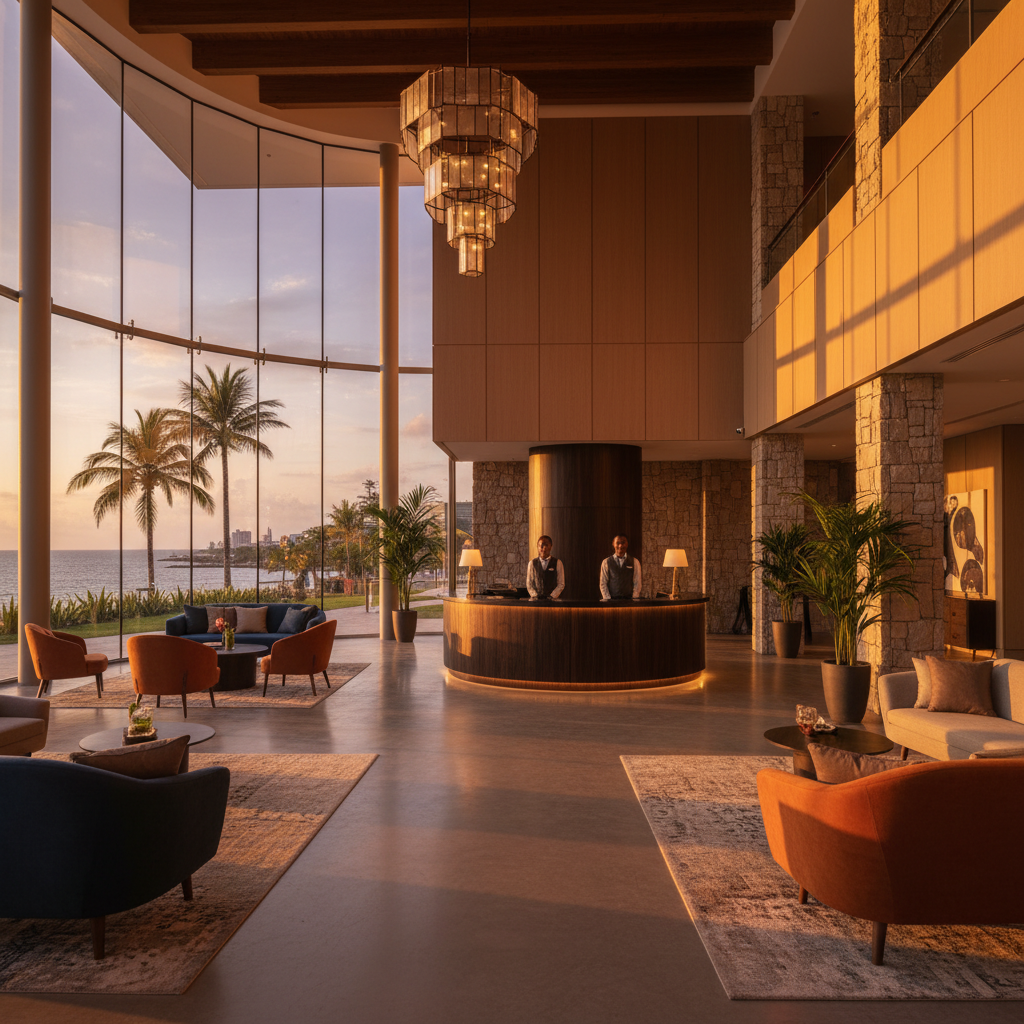 modern hotel lobby in Libreville