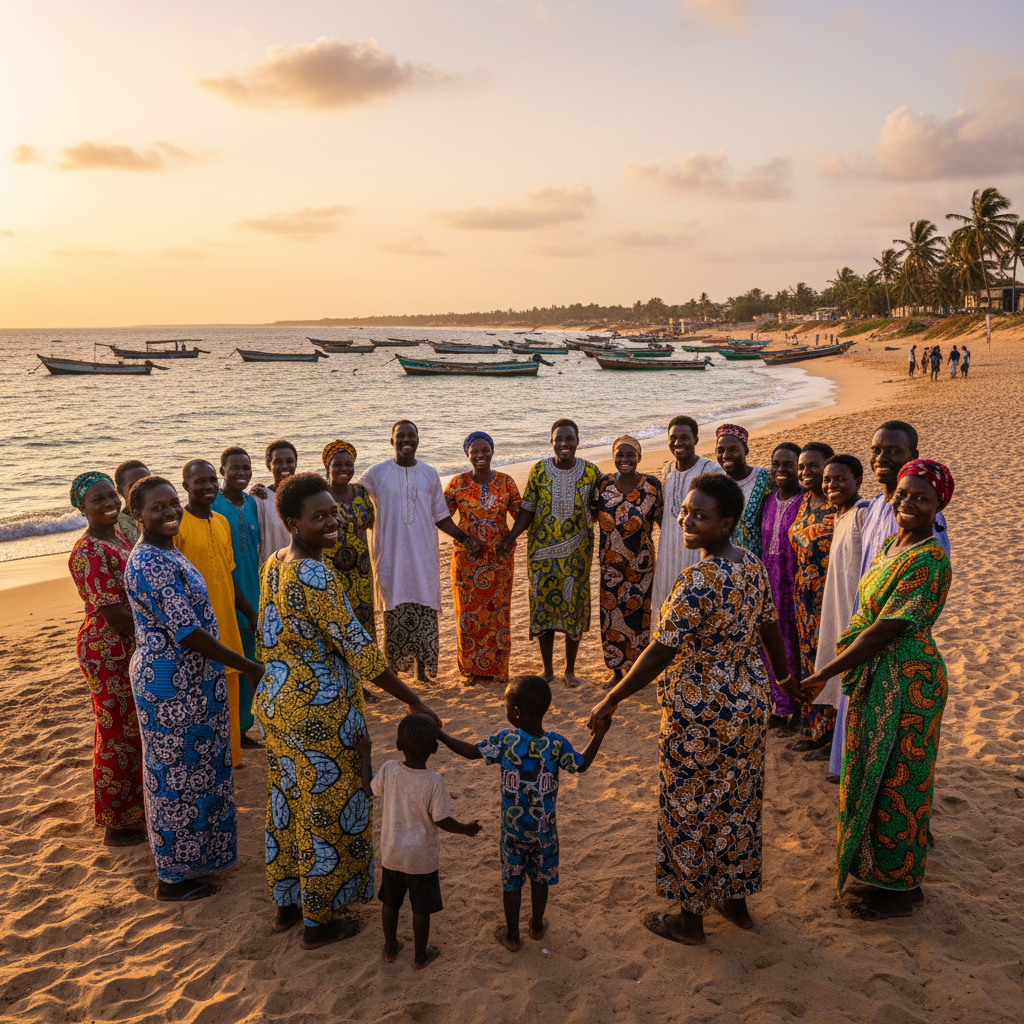 Gambia diverse people smiling coast community connection