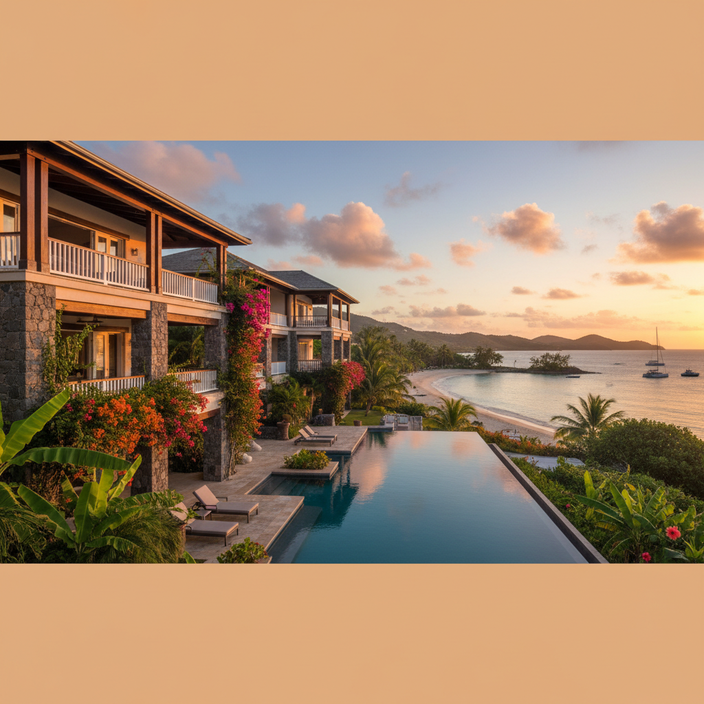 Spice Island Beach Resort Grenada luxury beachfront pool Caribbean sunset