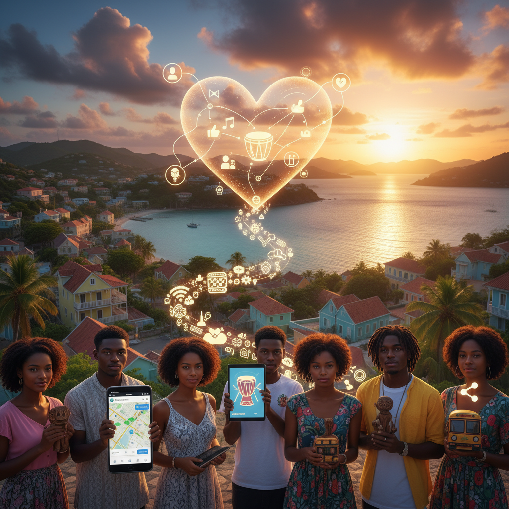 Haiti social media trends illustration horizontal