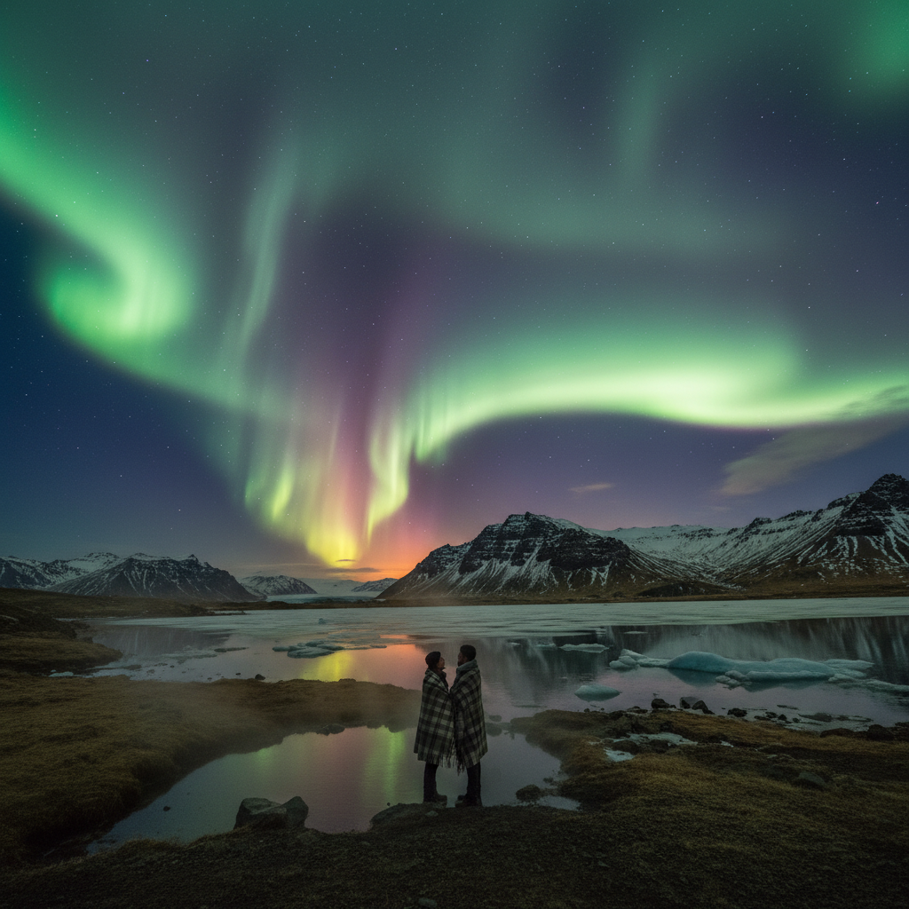 Jokulsarlon glacial lagoon Iceland icebergs blue water sunset