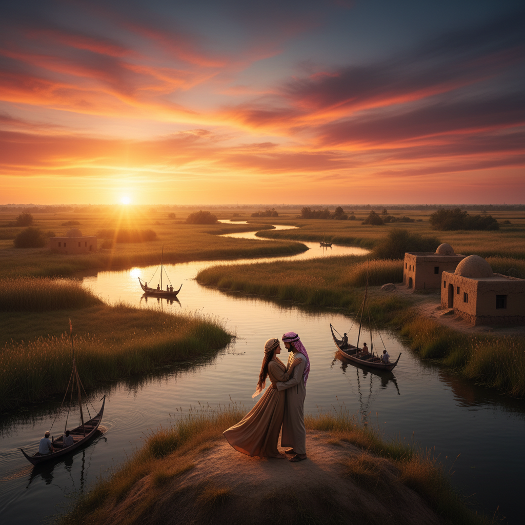 romantic couple Iraq horizontal