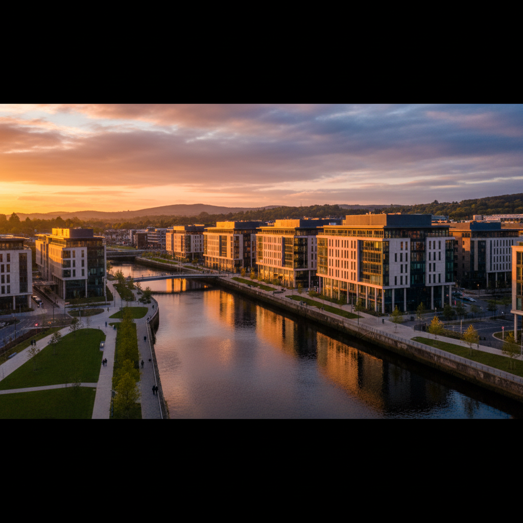 modern office buildings in Cork, Ireland, horizontal