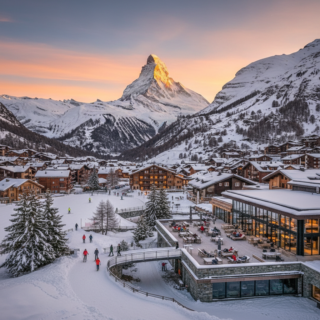 Zermatt Matterhorn luxury resort winter snow panoramic