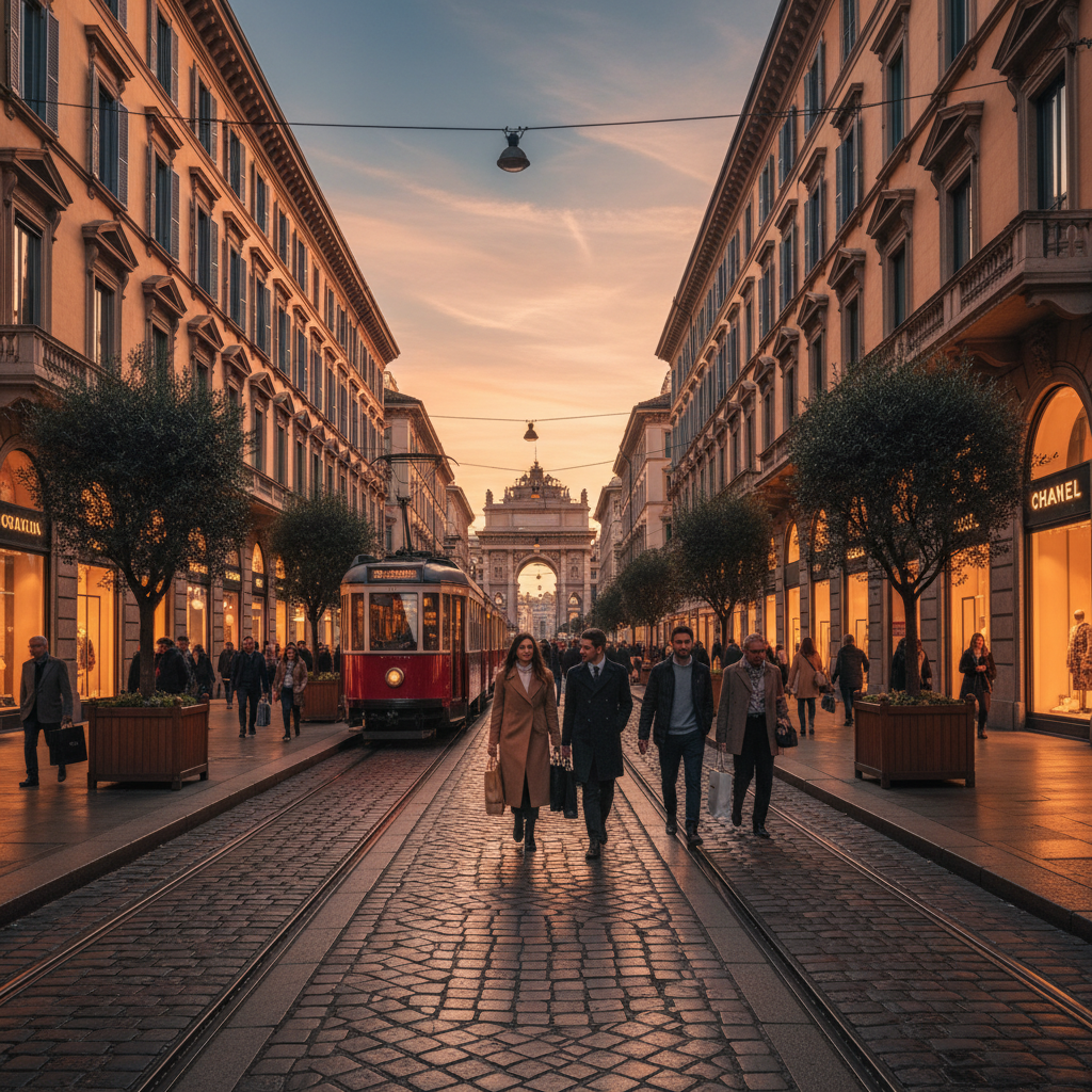 Milan Via Montenapoleone luxury fashion shopping street