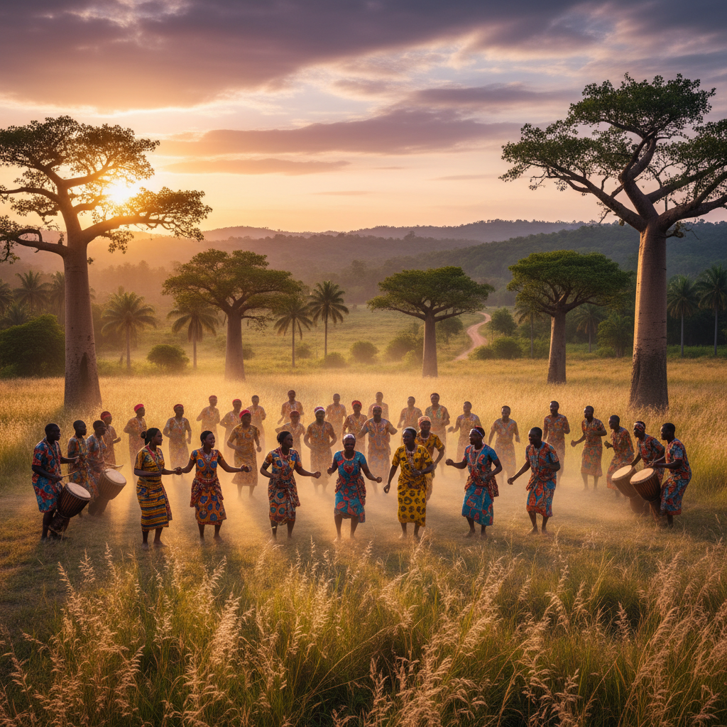 people dancing at an outdoor event Ivory Coast horizontal