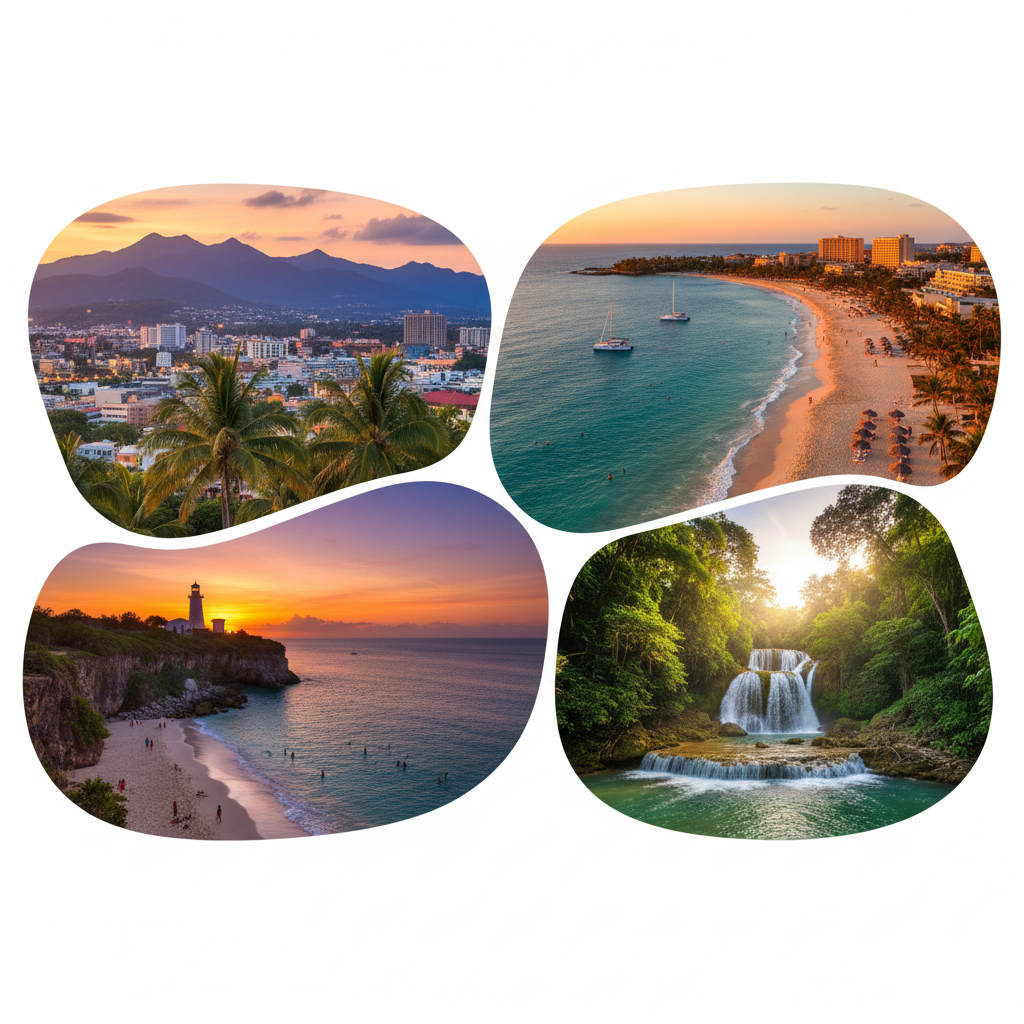 Jamaica Kingston Montego Bay Negril Ocho Rios travel collage