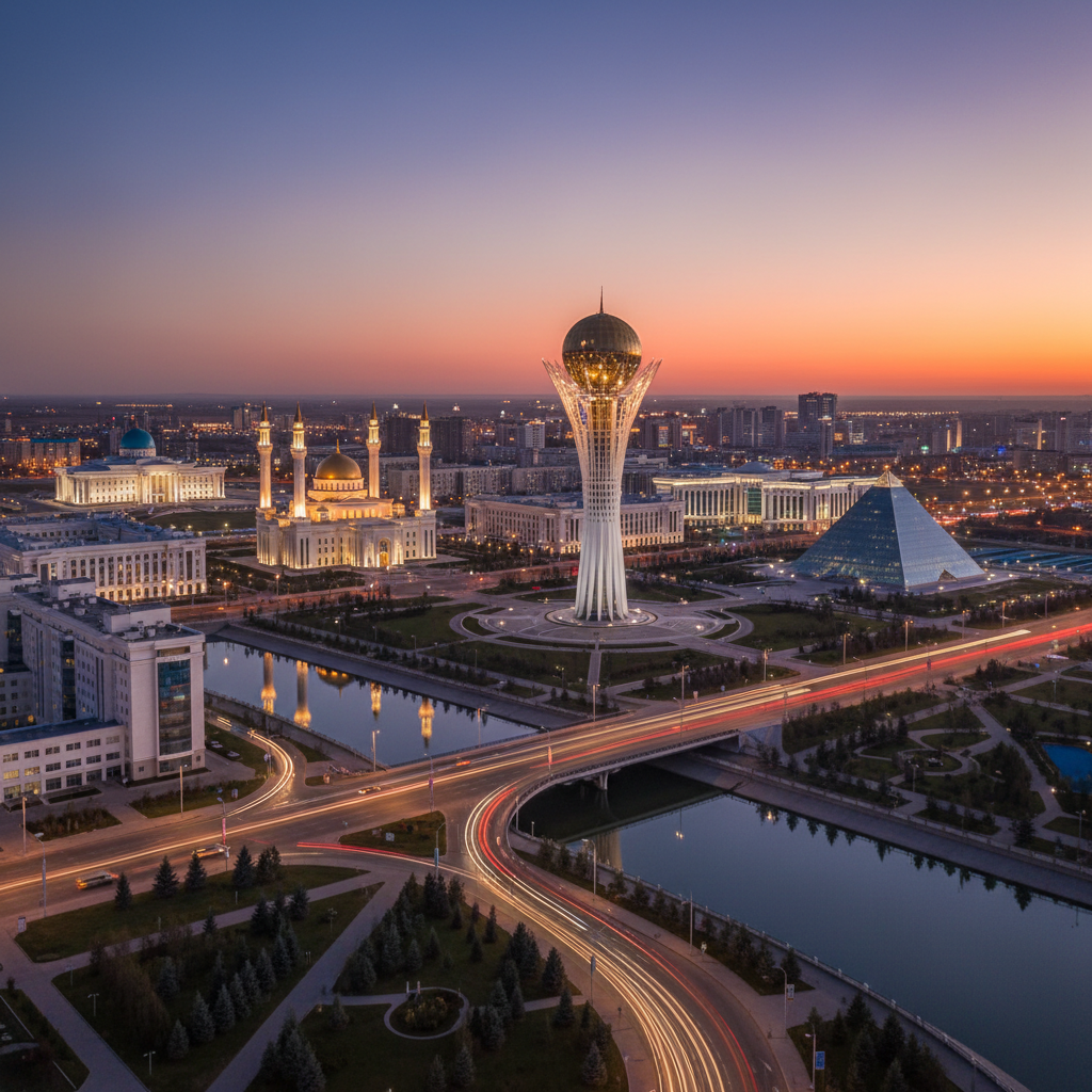busy stock exchange trading floor in Almaty, Kazakhstan, business