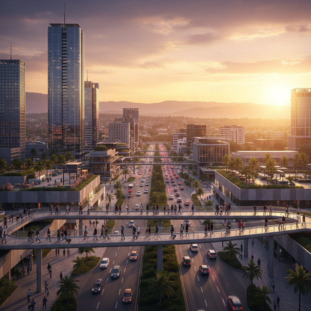 Kenya cityscape overview modern urban life people connecting horizontally