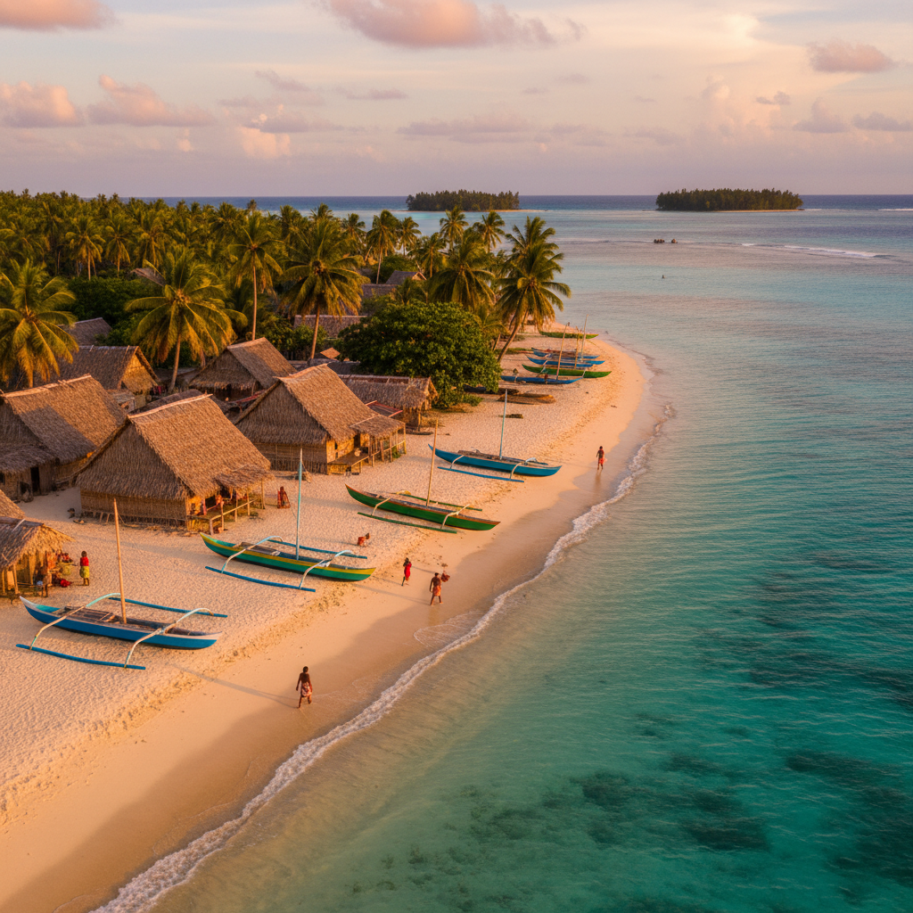 South Tarawa Kiribati colorful waterfront Pacific island life tropical