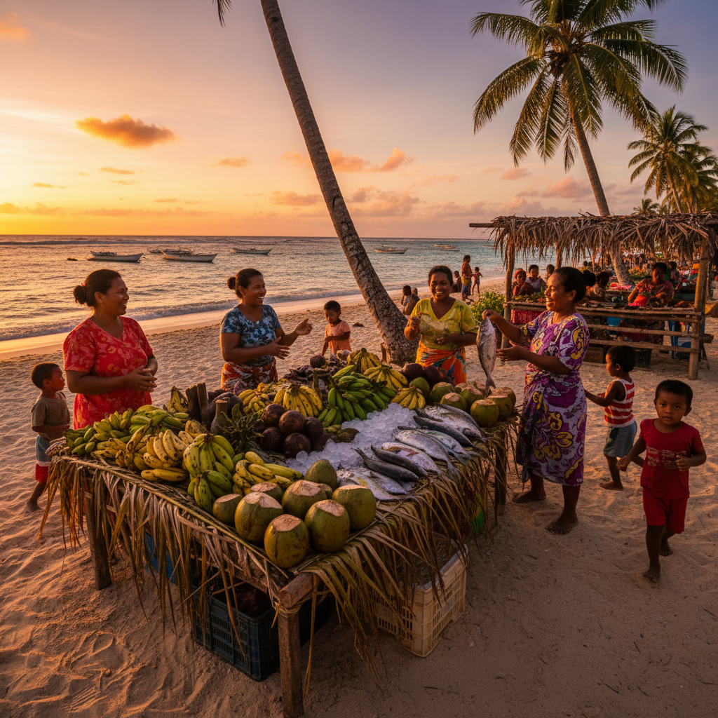 Kiribati local market stall
