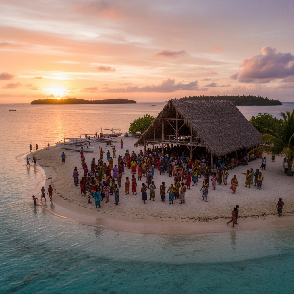 Kiribati community hall gathering