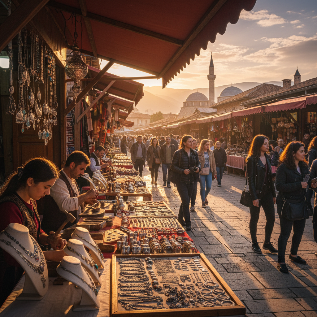 Pristina old bazaar market traditional crafts silver jewelry