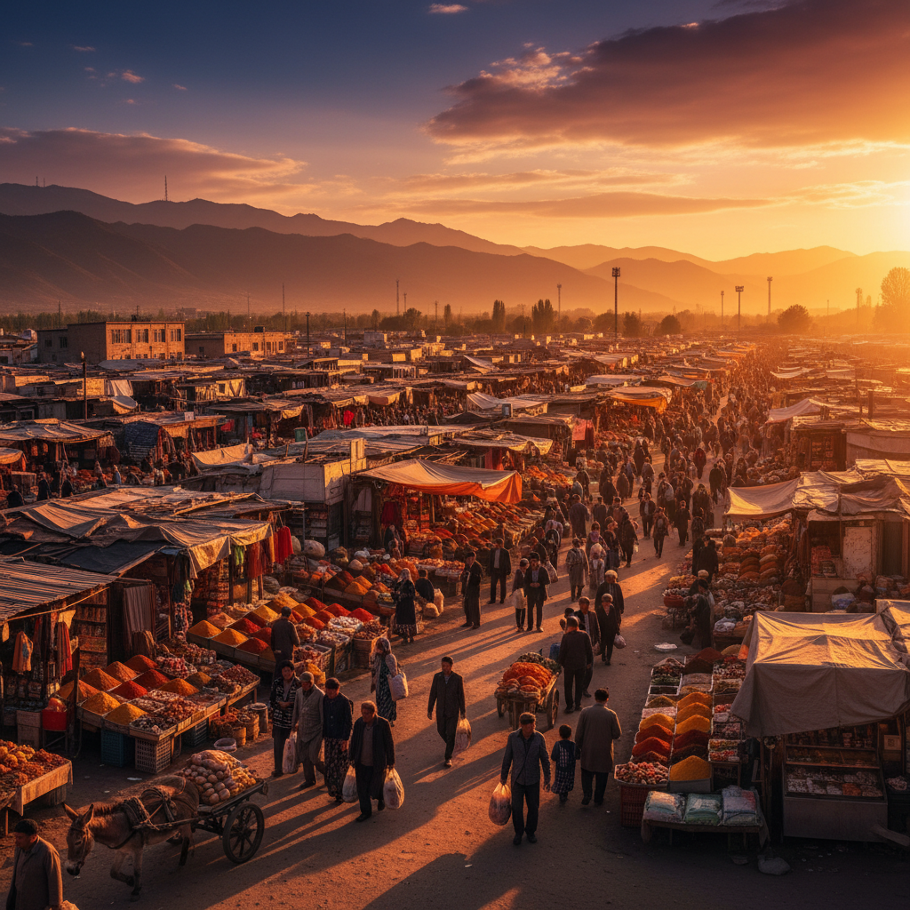 Osh bazaar shopping horizontal