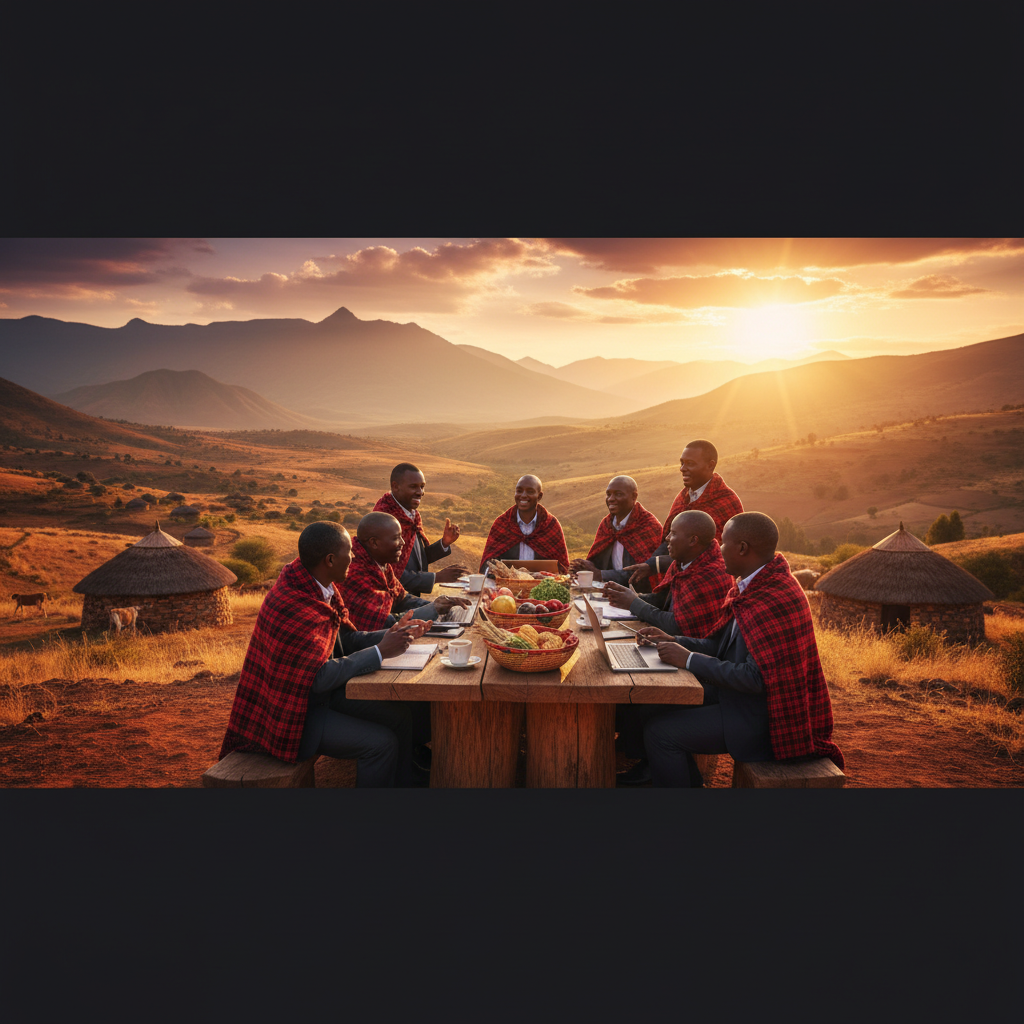 Lesotho economy business meeting, horizontal