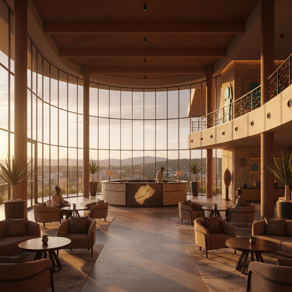 modern hotel lobby in Maseru Lesotho, horizontal