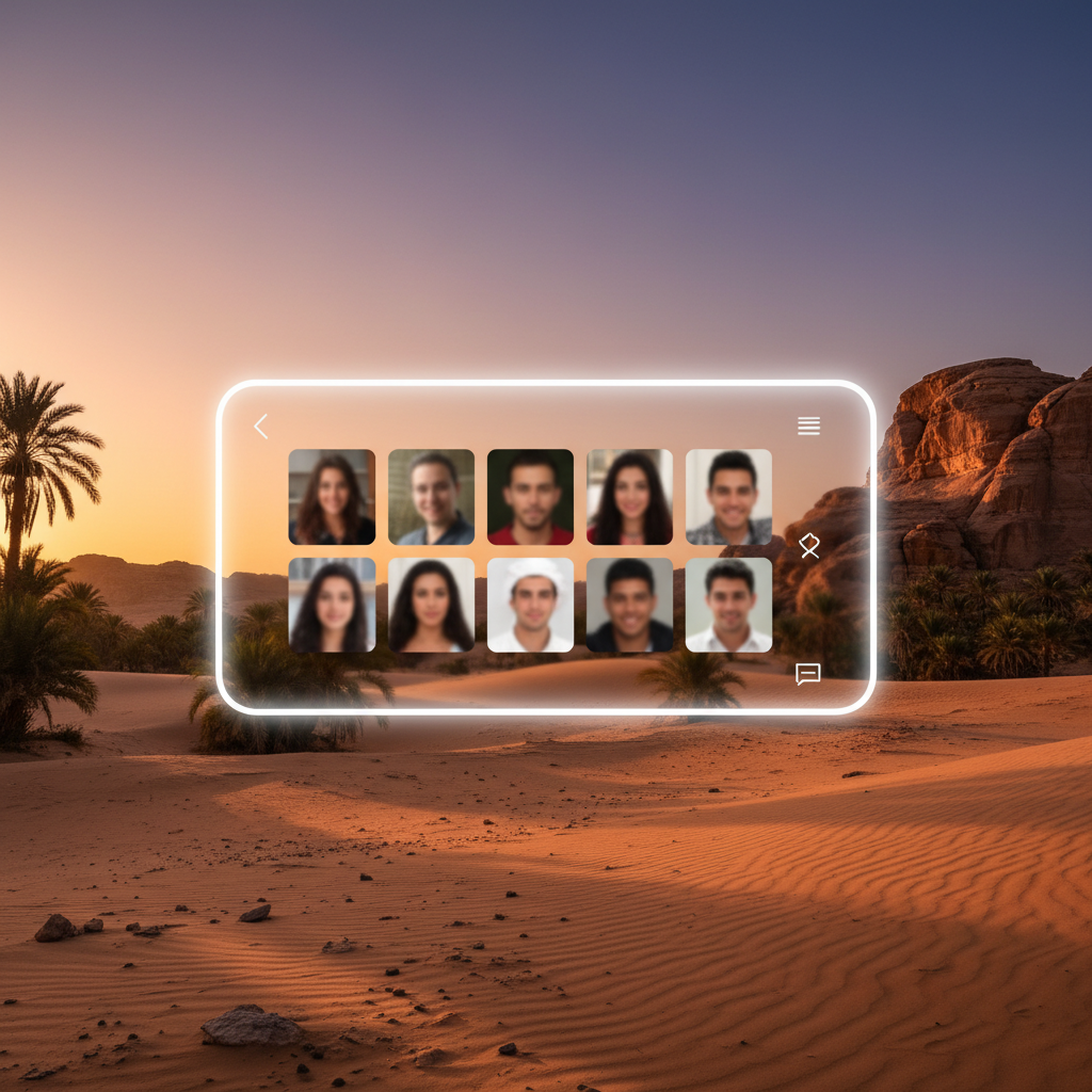 Libya online dating app interface discreet horizontal