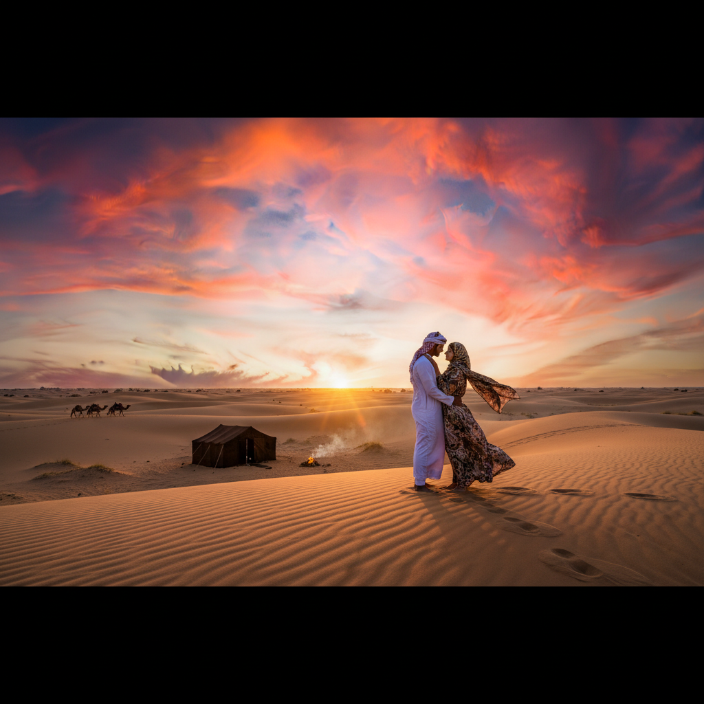 Libya couple sharing quiet moment horizontal