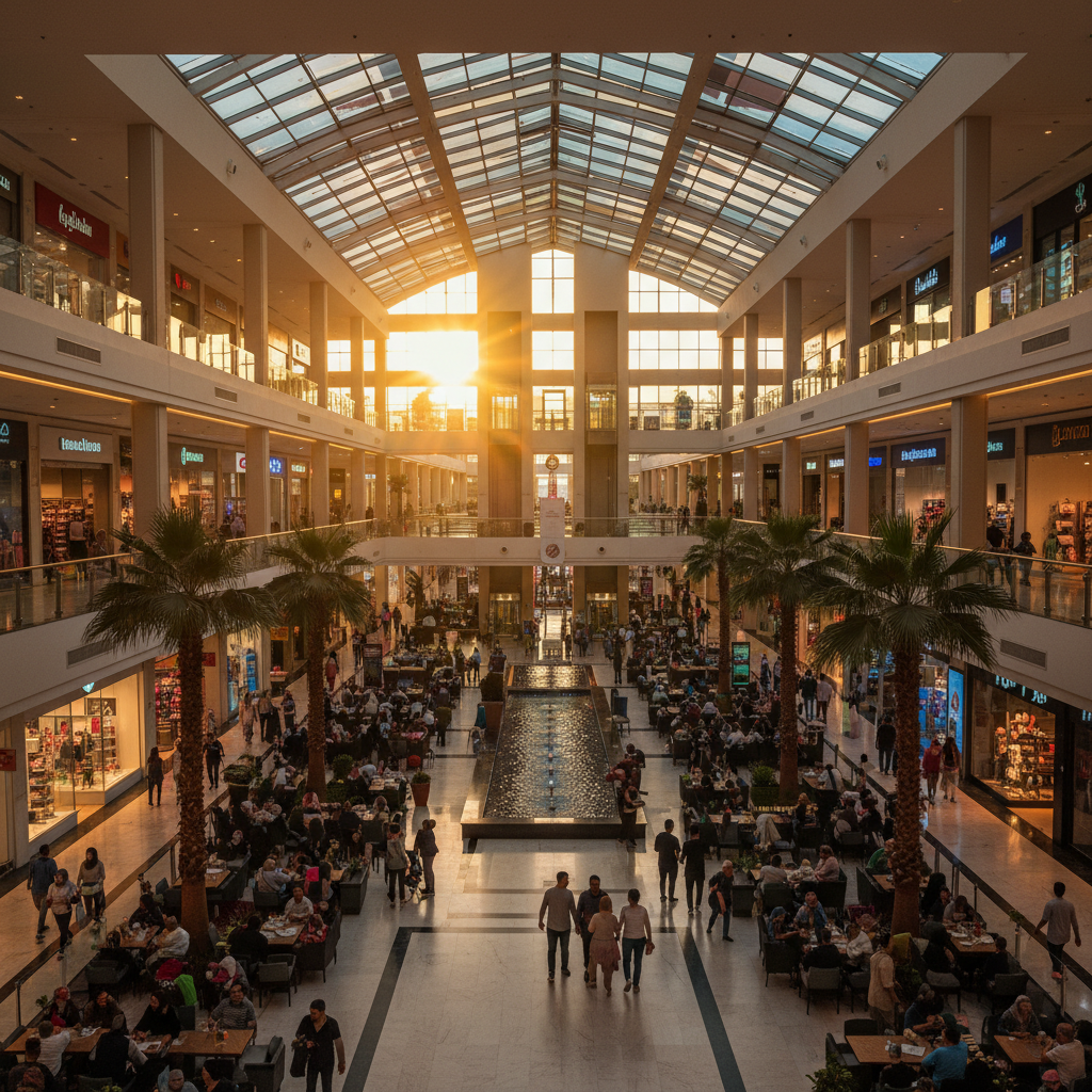 Libya shopping mall interior vibrant horizontal