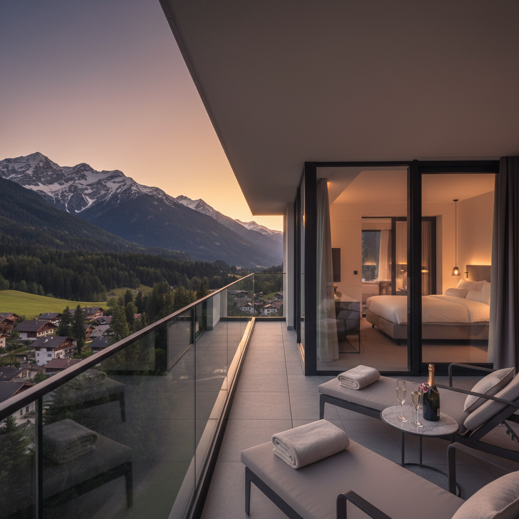 Sonnenhof Hotel Liechtenstein luxury mountain Rhine valley view Alps
