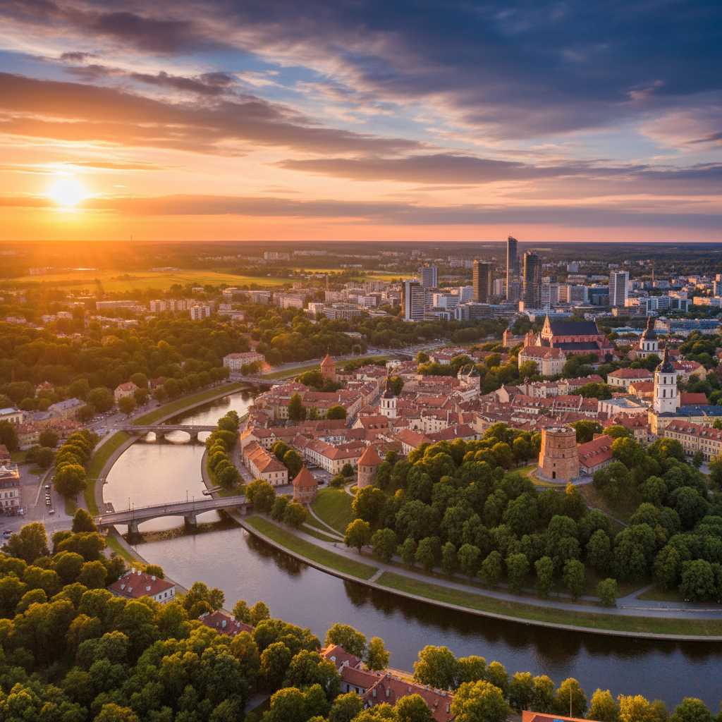 Lithuania cityscape overview horizontal