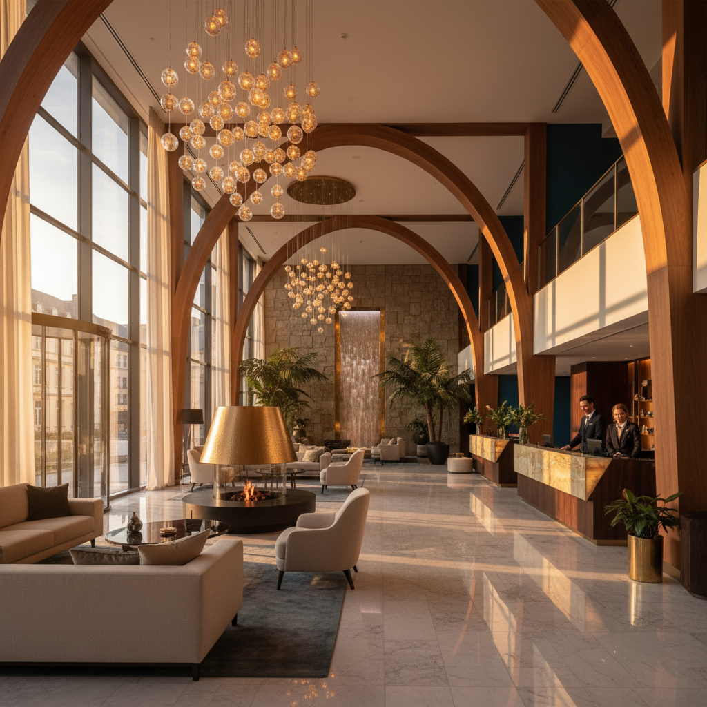 Luxury hotel interior in Luxembourg, horizontal