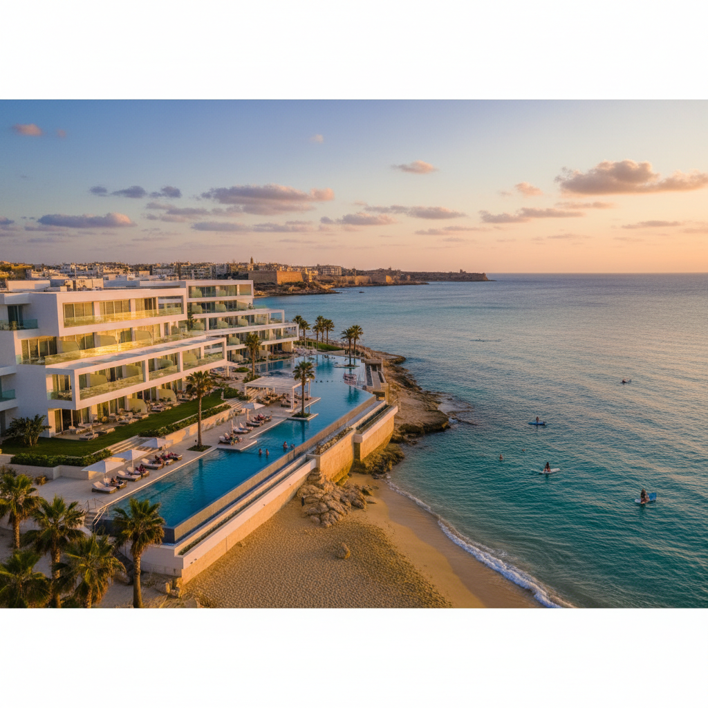 Malta hotel beachfront modern horizontal