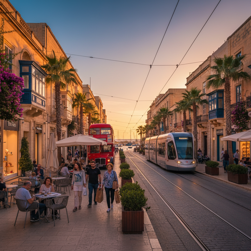 Malta shopping street Sliema horizontal
