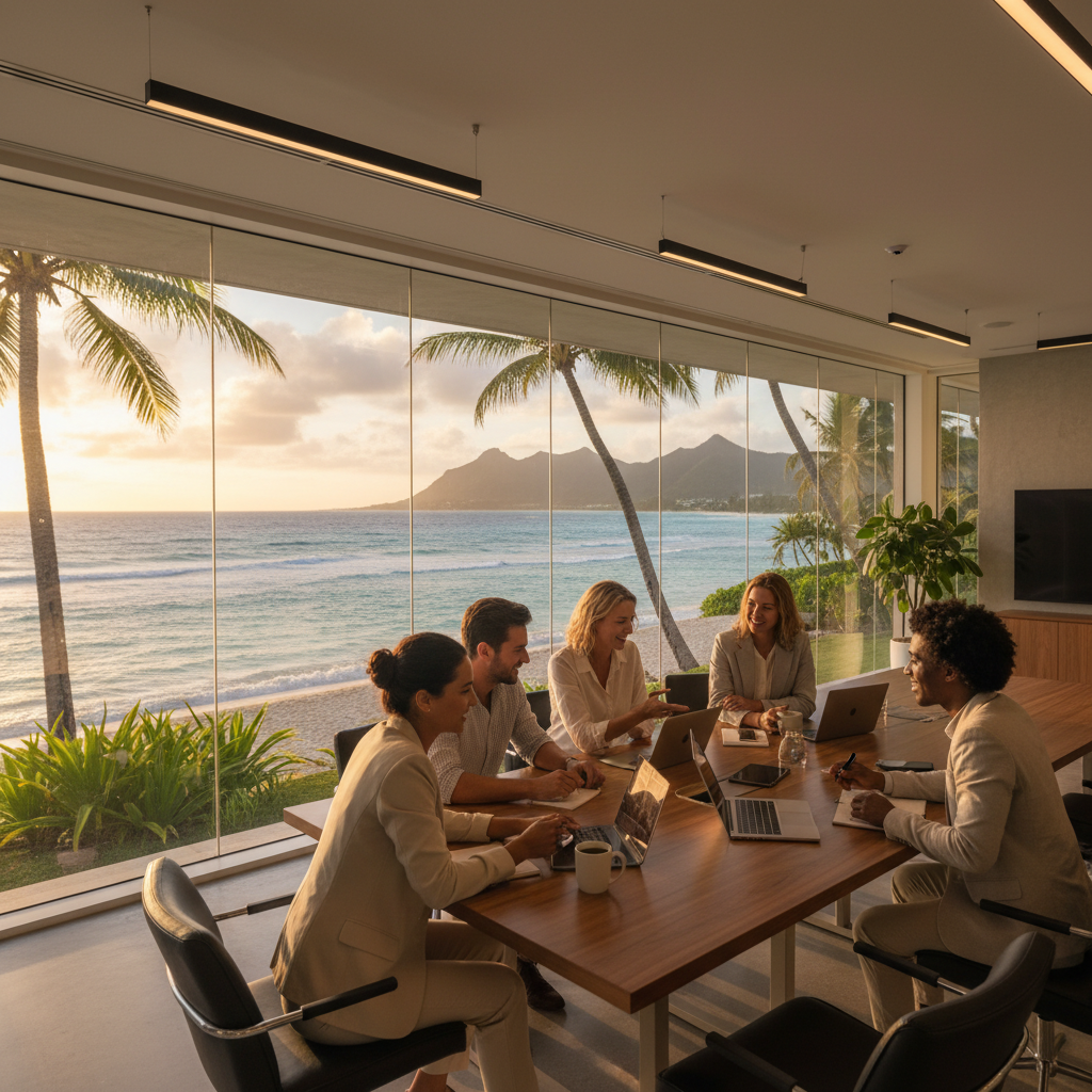 Mauritius young professional smartphone coins digital earning