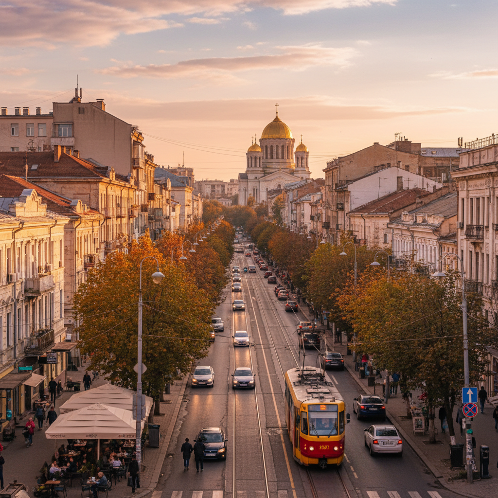 Chisinau city street scene horizontal