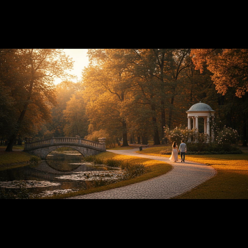Moldova romantic park scene horizontal