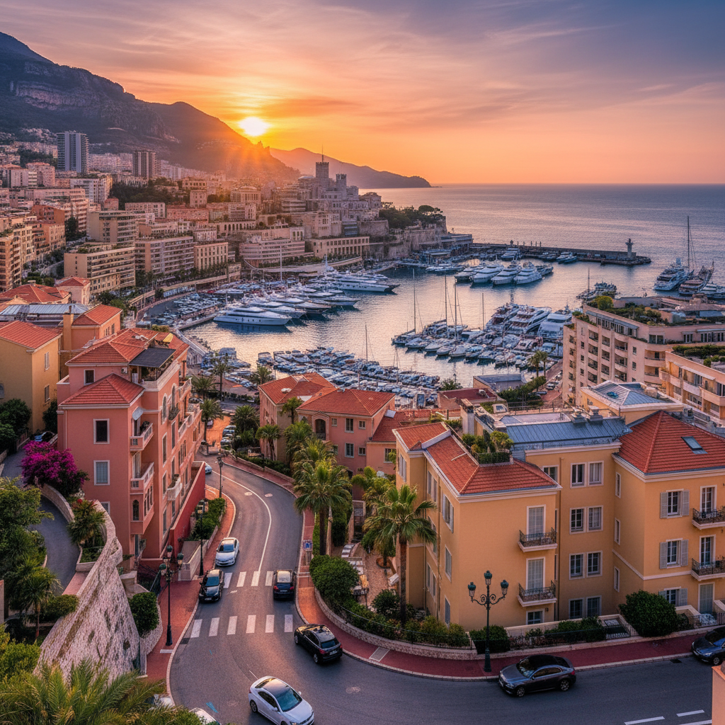 Monaco Monte Carlo Grand Prix circuit streets luxury buildings sea