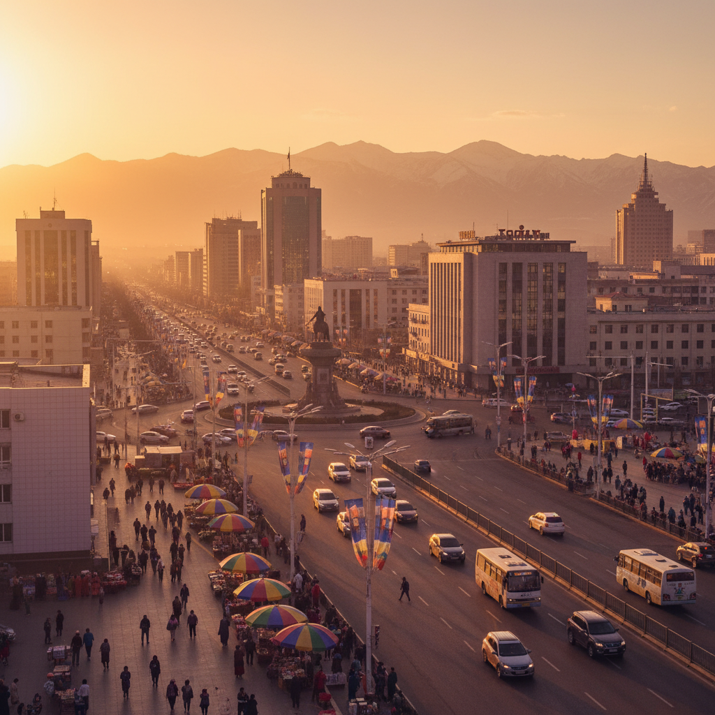 Ulaanbaatar city street scene