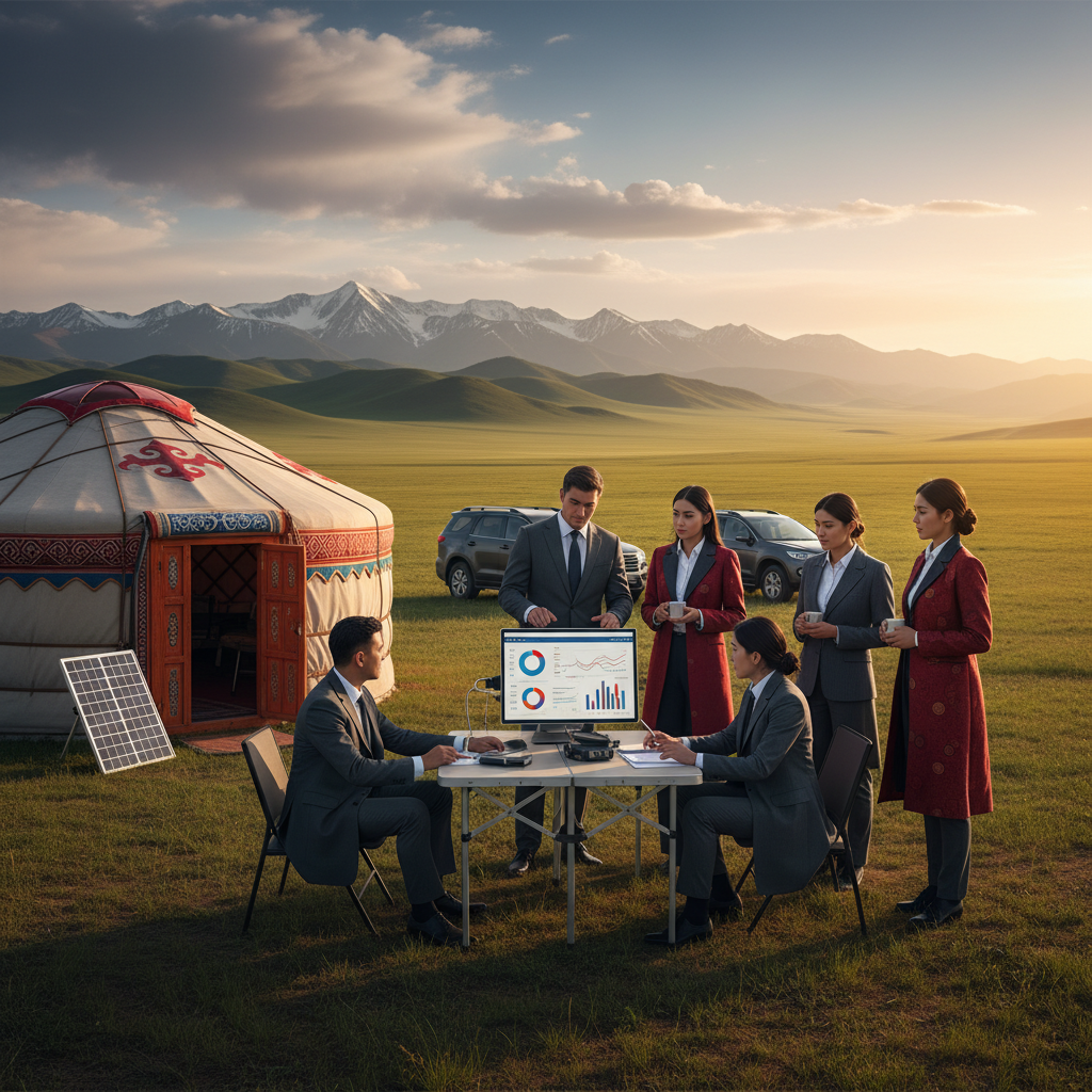 Modern Mongolian business meeting