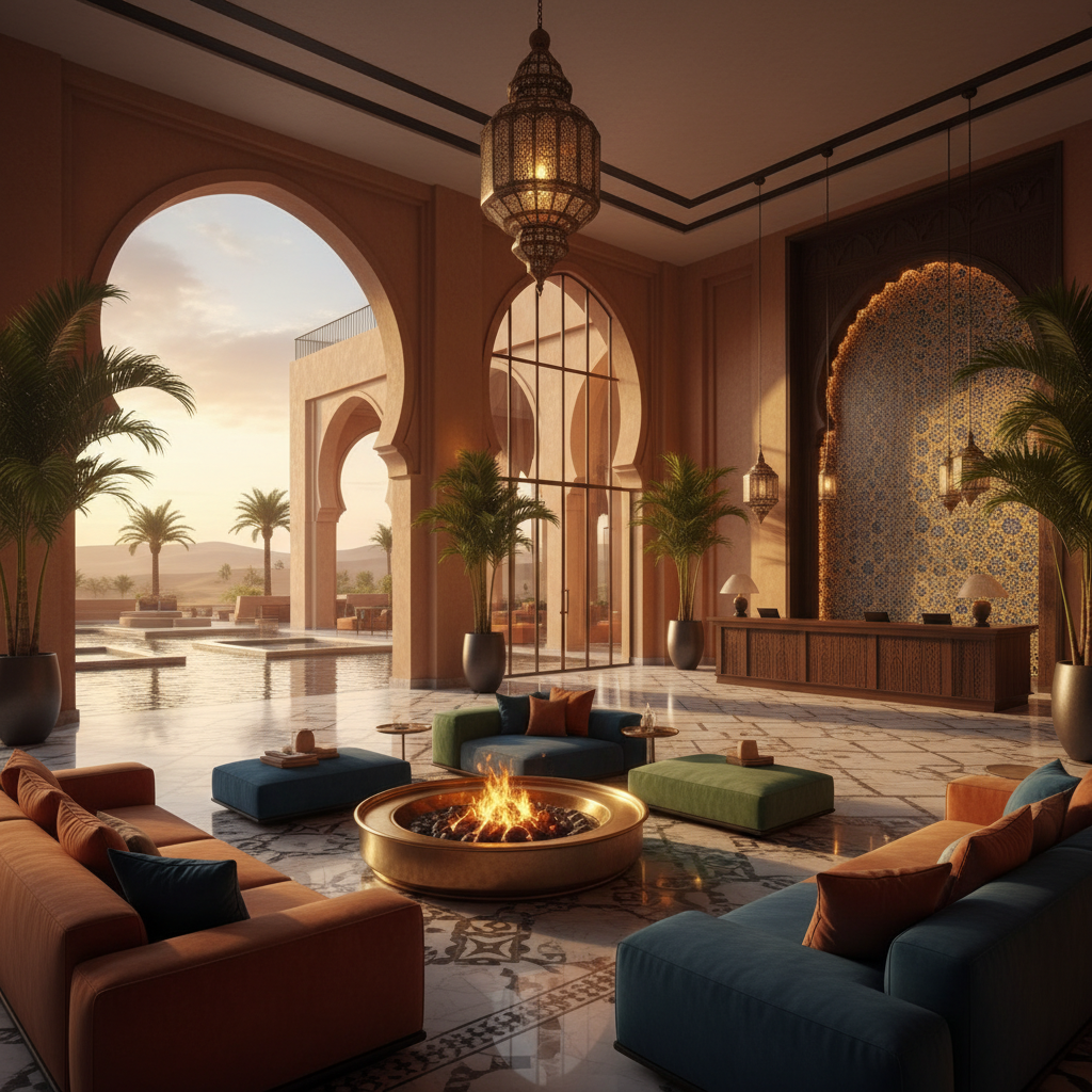 modern hotel interior in Morocco horizontal