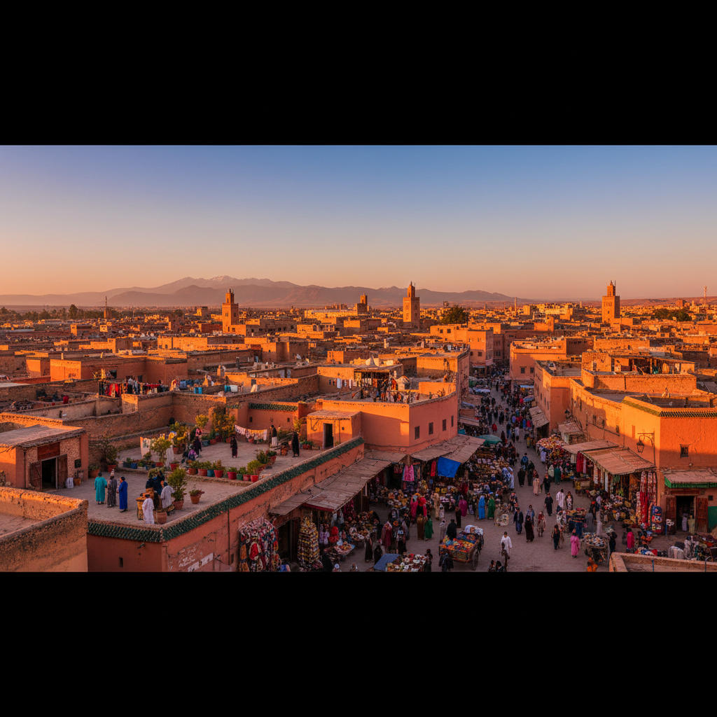 overview of Moroccan city life horizontal