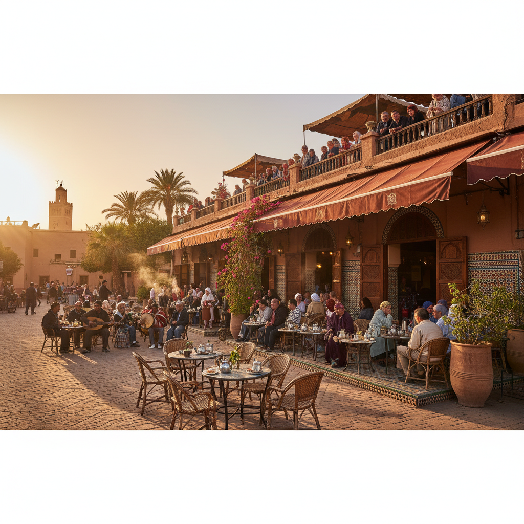 cafe culture in Morocco popular meeting spot horizontal